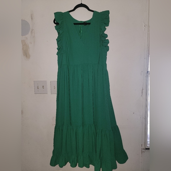 4XL Flowy Feminine Duster Tiered Christmas Holiday Maxi Dress Boho Peasant Fairy - Picture 1 of 10